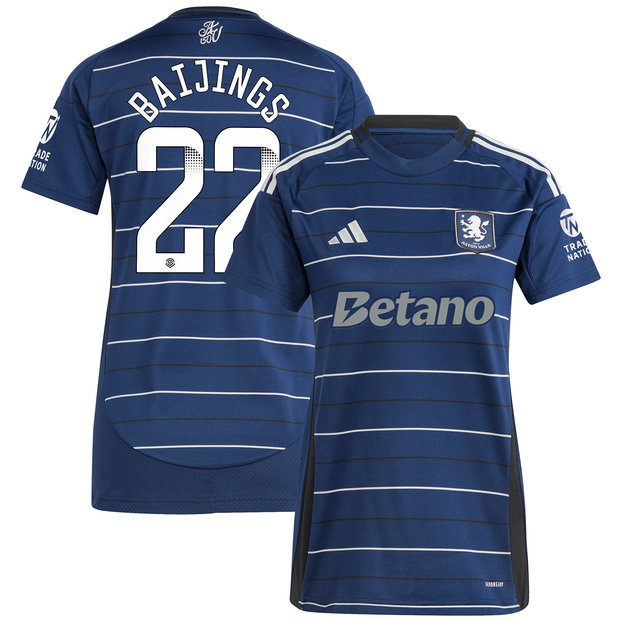 aston villa wsl adidas third shirt 2024-25 – womens with baijings 22 printing Collection | Aston Villa Fan Shop