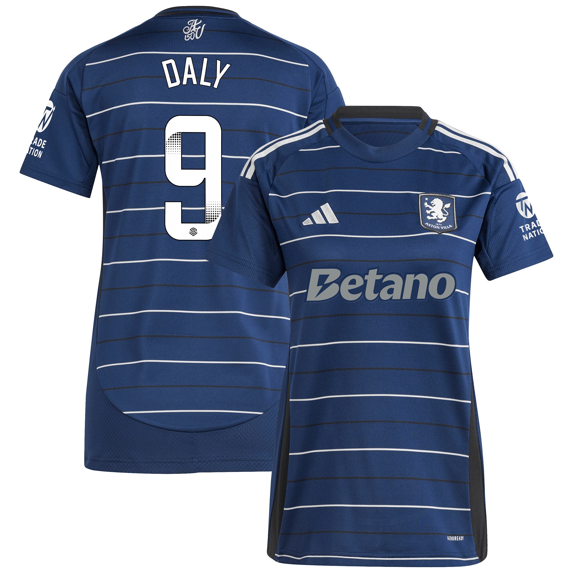 aston villa wsl adidas third shirt 2024-25 – womens with daly 9 printing Collection | Aston Villa Fan Shop