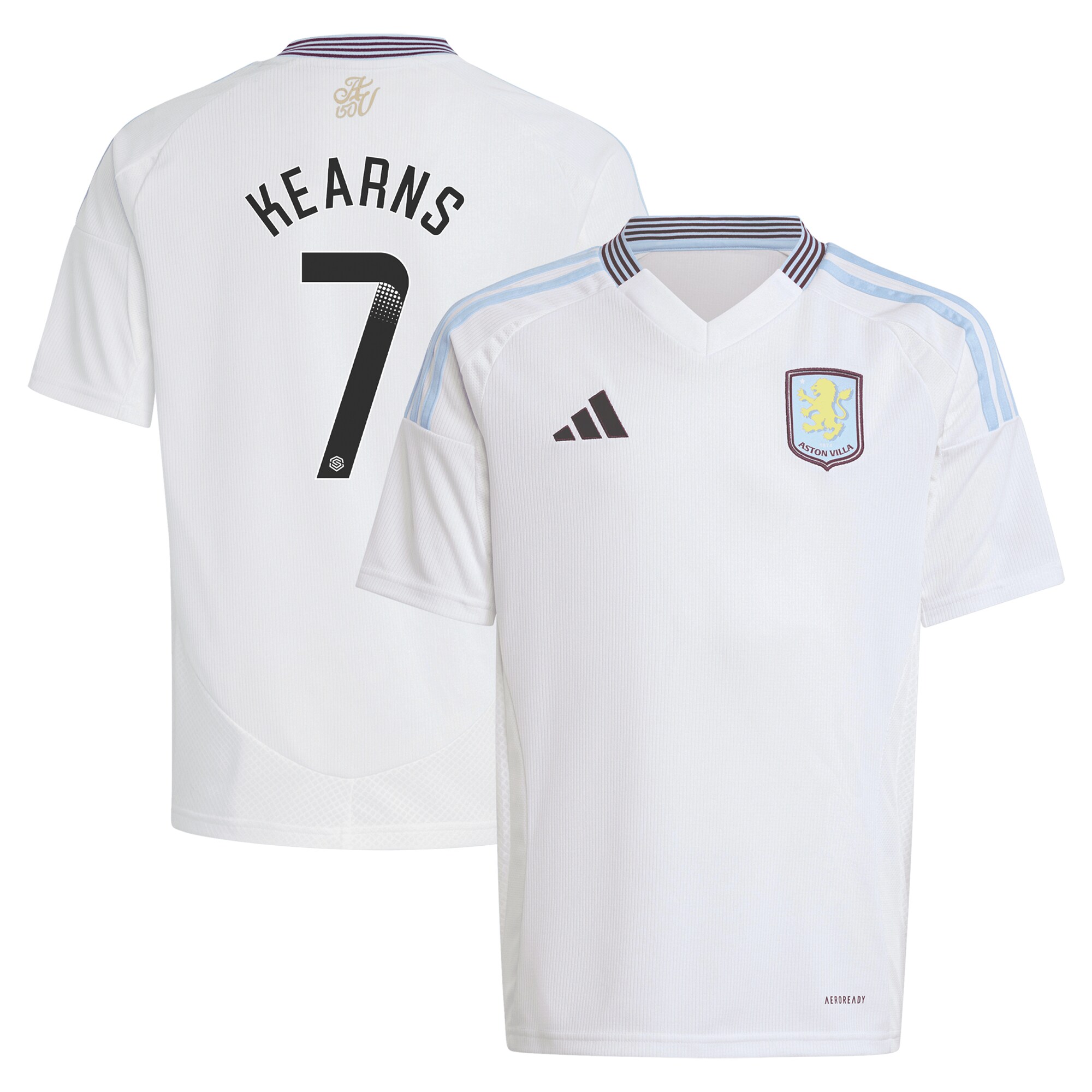 aston villa wsl away shirt 2024-25 – kids with kearns 7 printing Collection | Aston Villa Fan Shop