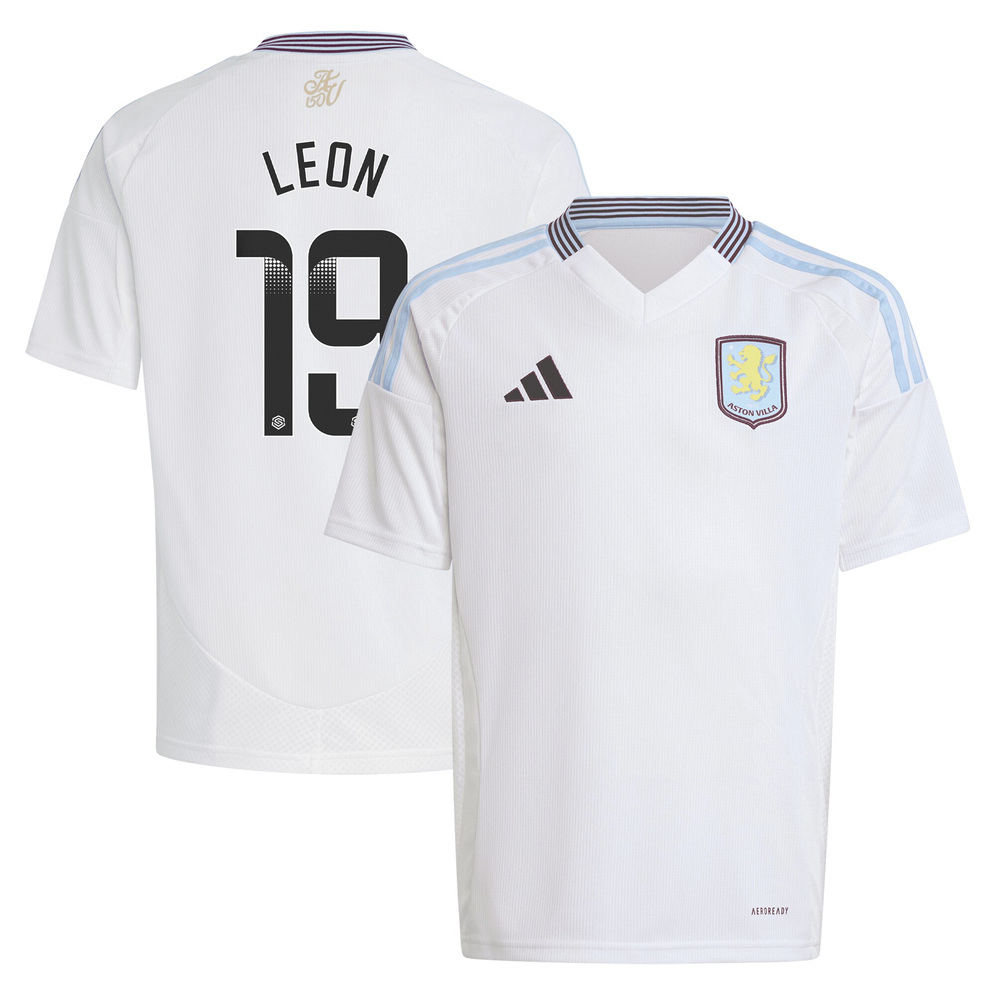 aston villa wsl away shirt 2024-25 – kids with leon 19 printing Collection | Aston Villa Fan Shop