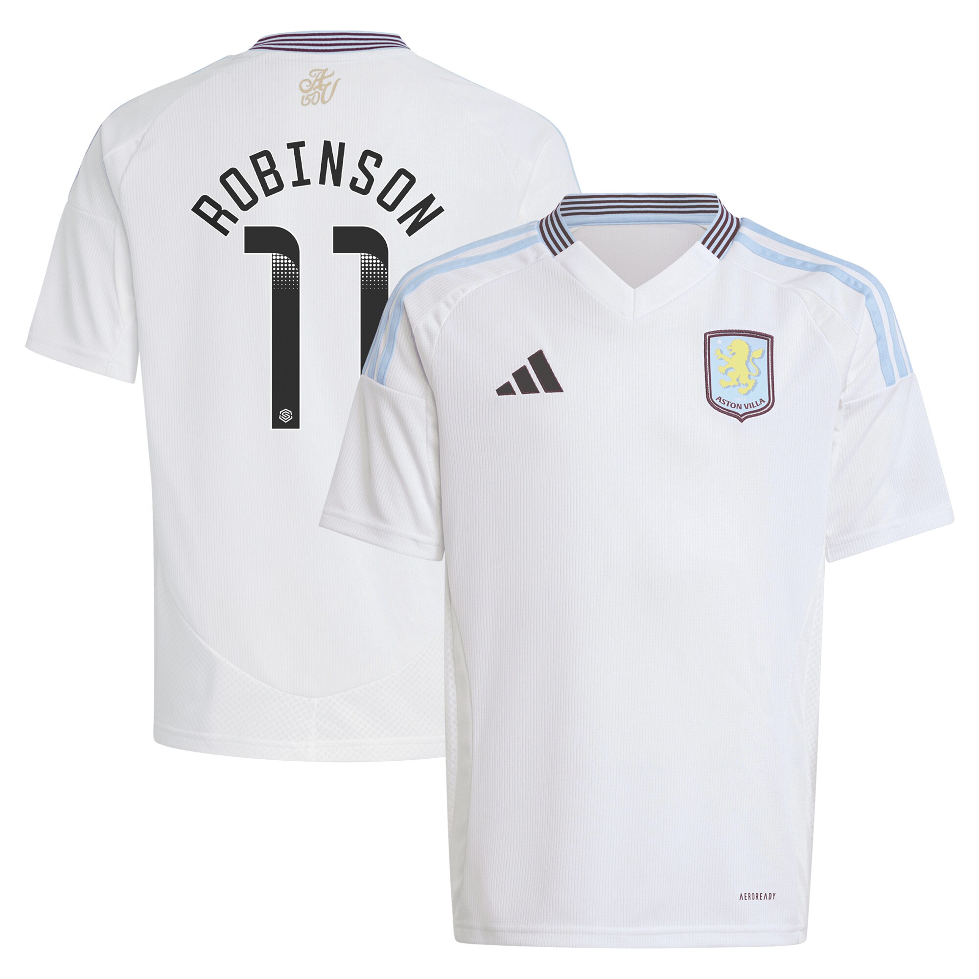 aston villa wsl away shirt 2024-25 – kids with robinson 11 printing Collection | Aston Villa Fan Shop