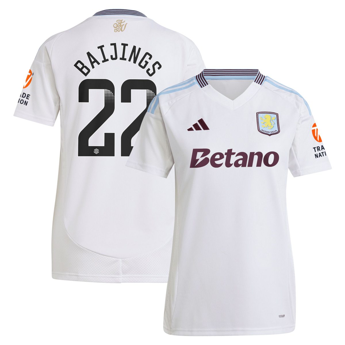aston villa wsl away shirt 2024-25 – womens with baijings 22 printing Collection | Aston Villa Fan Shop