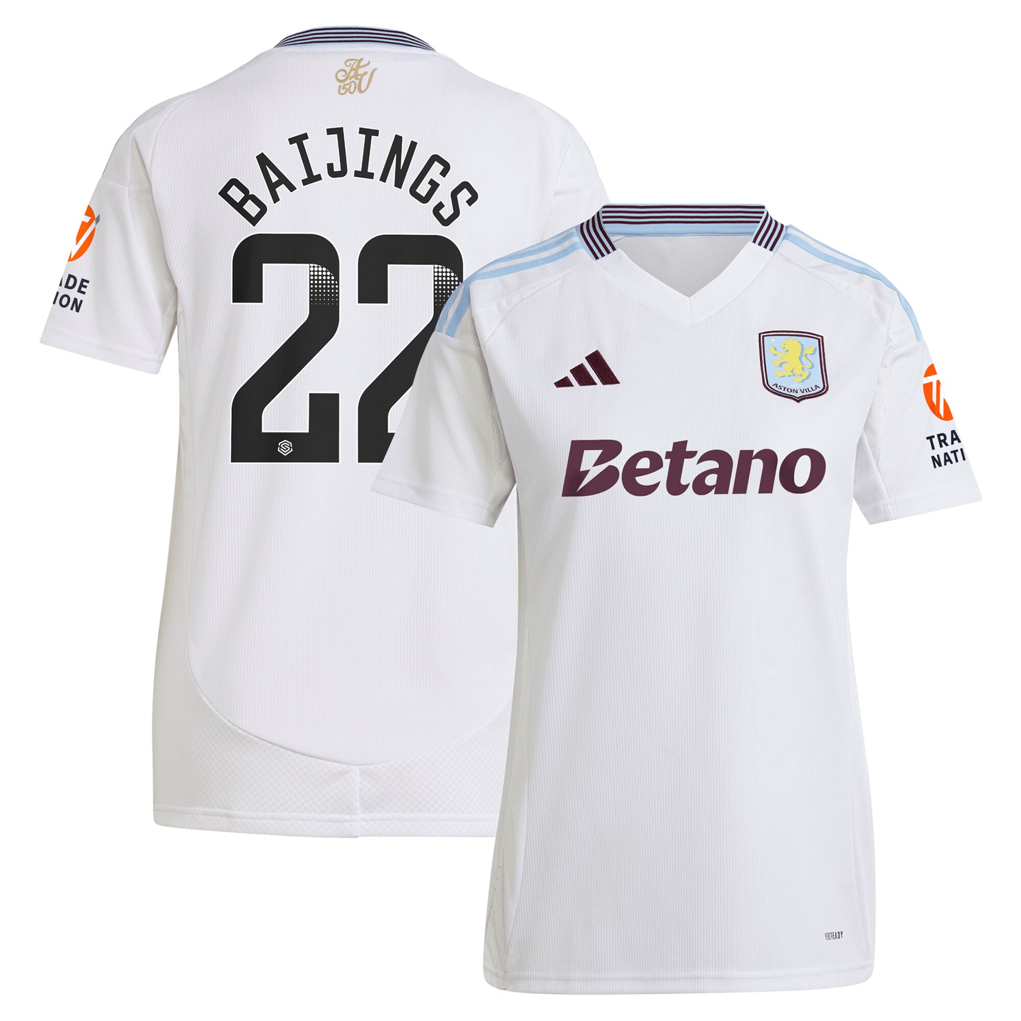 aston villa wsl away shirt 2024-25 – womens with baijings 22 printing Collection | Aston Villa Fan Shop