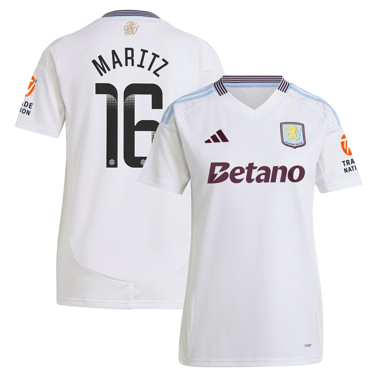 aston villa wsl away shirt 2024-25 – womens with maritz 16 printing Collection | Aston Villa Fan Shop