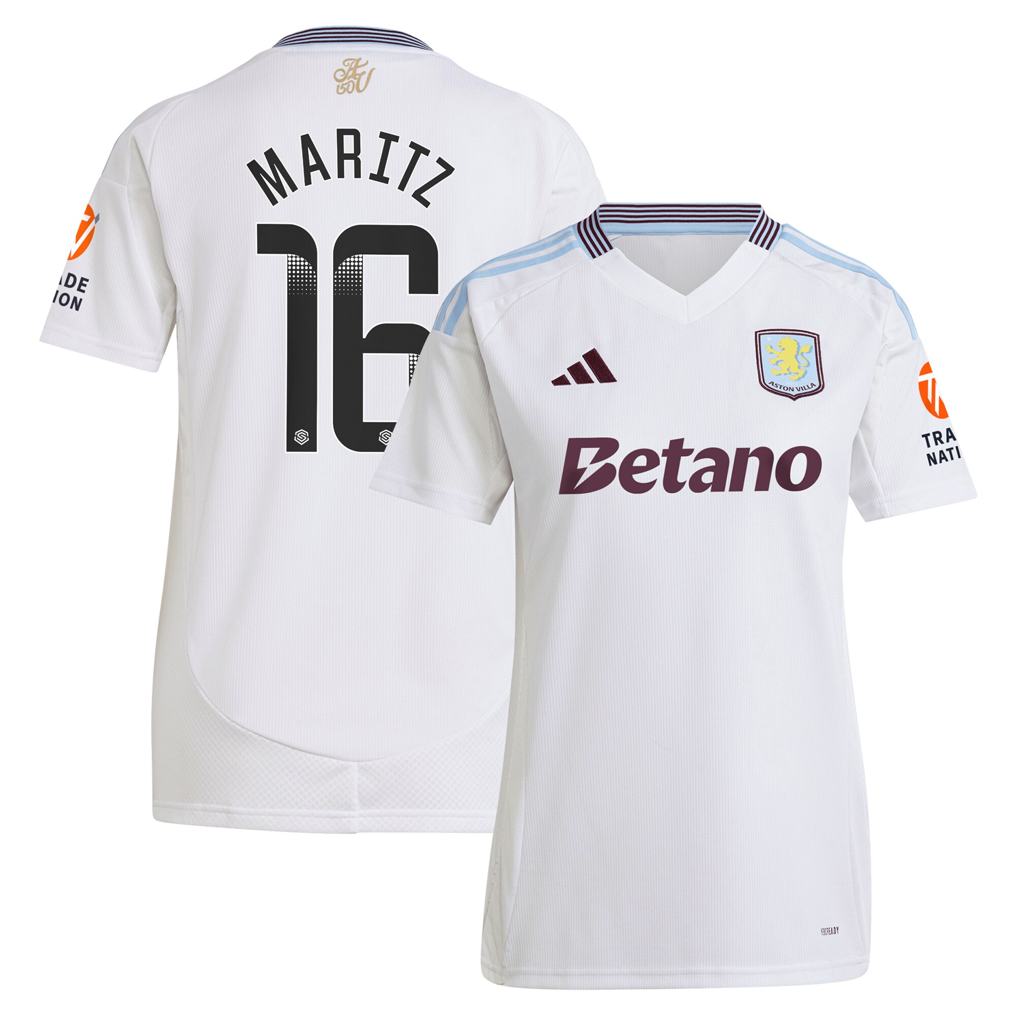 aston villa wsl away shirt 2024-25 – womens with maritz 16 printing Collection | Aston Villa Fan Shop