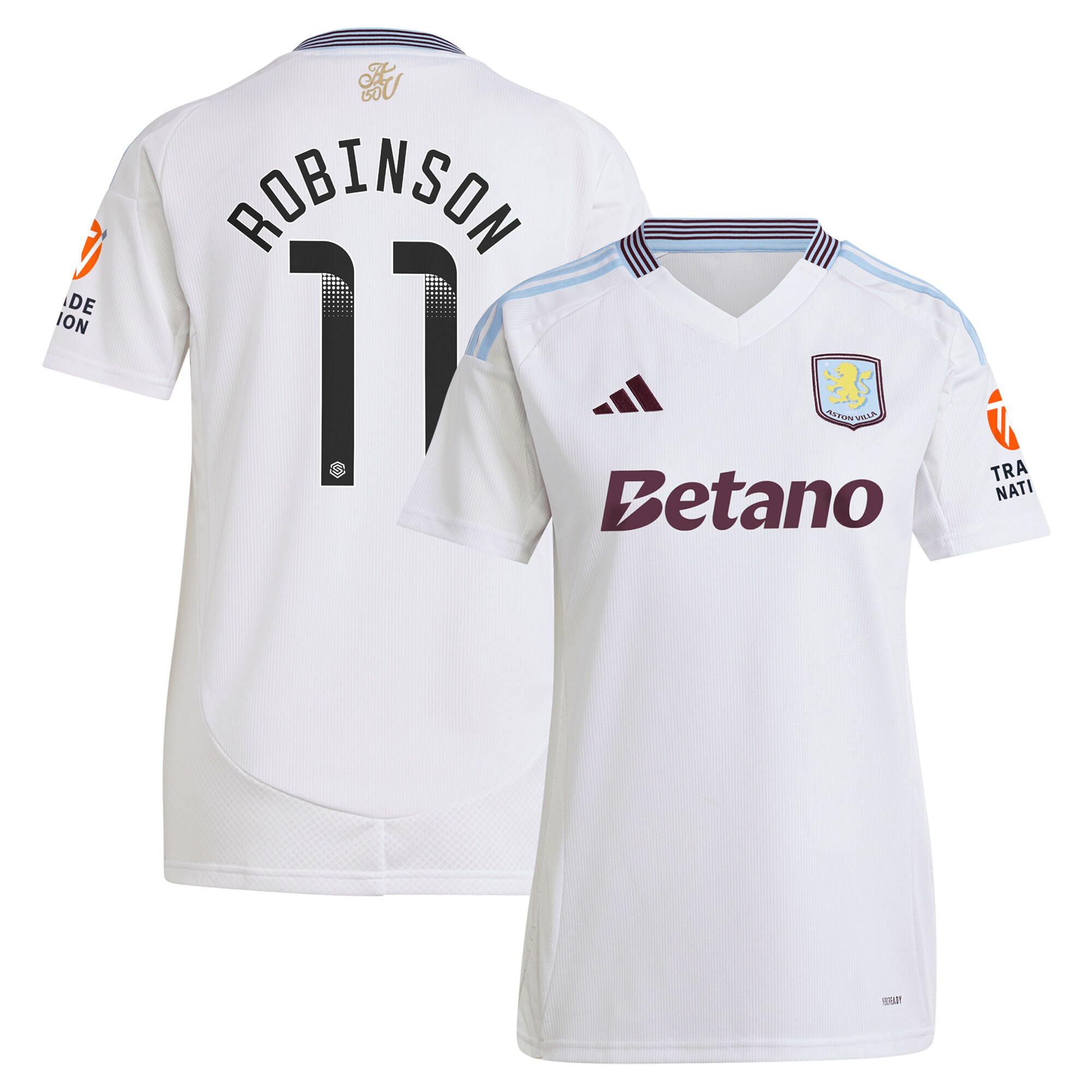 aston villa wsl away shirt 2024-25 – womens with robinson 11 printing Collection | Aston Villa Fan Shop