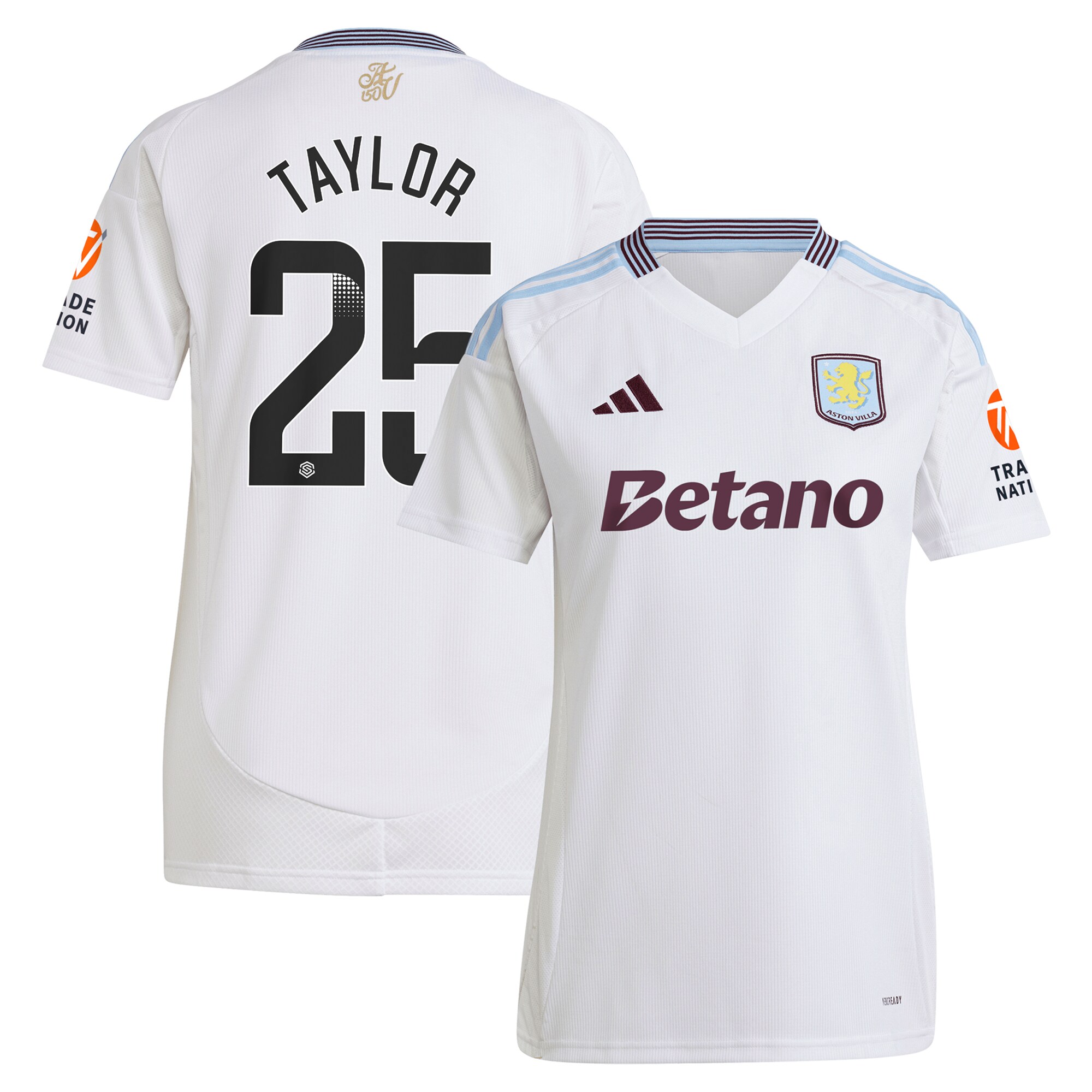 aston villa wsl away shirt 2024-25 – womens with taylor 25 printing Collection | Aston Villa Fan Shop